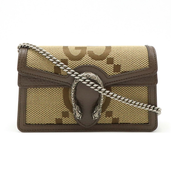 GUCCI Dionysus Jumbo GG Super Chain Shoulder Bag Tiger khaki Green - Picture 1 of 9